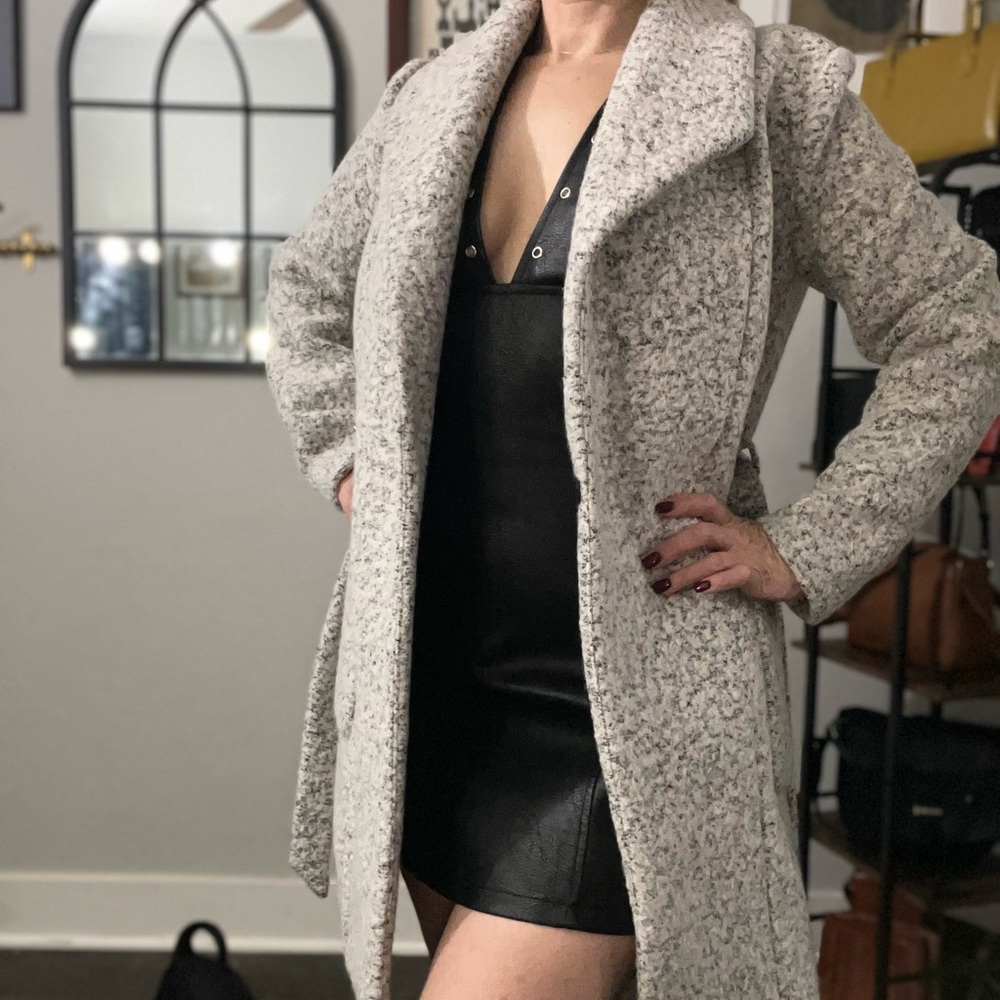 Express Black and White Textured Jacket